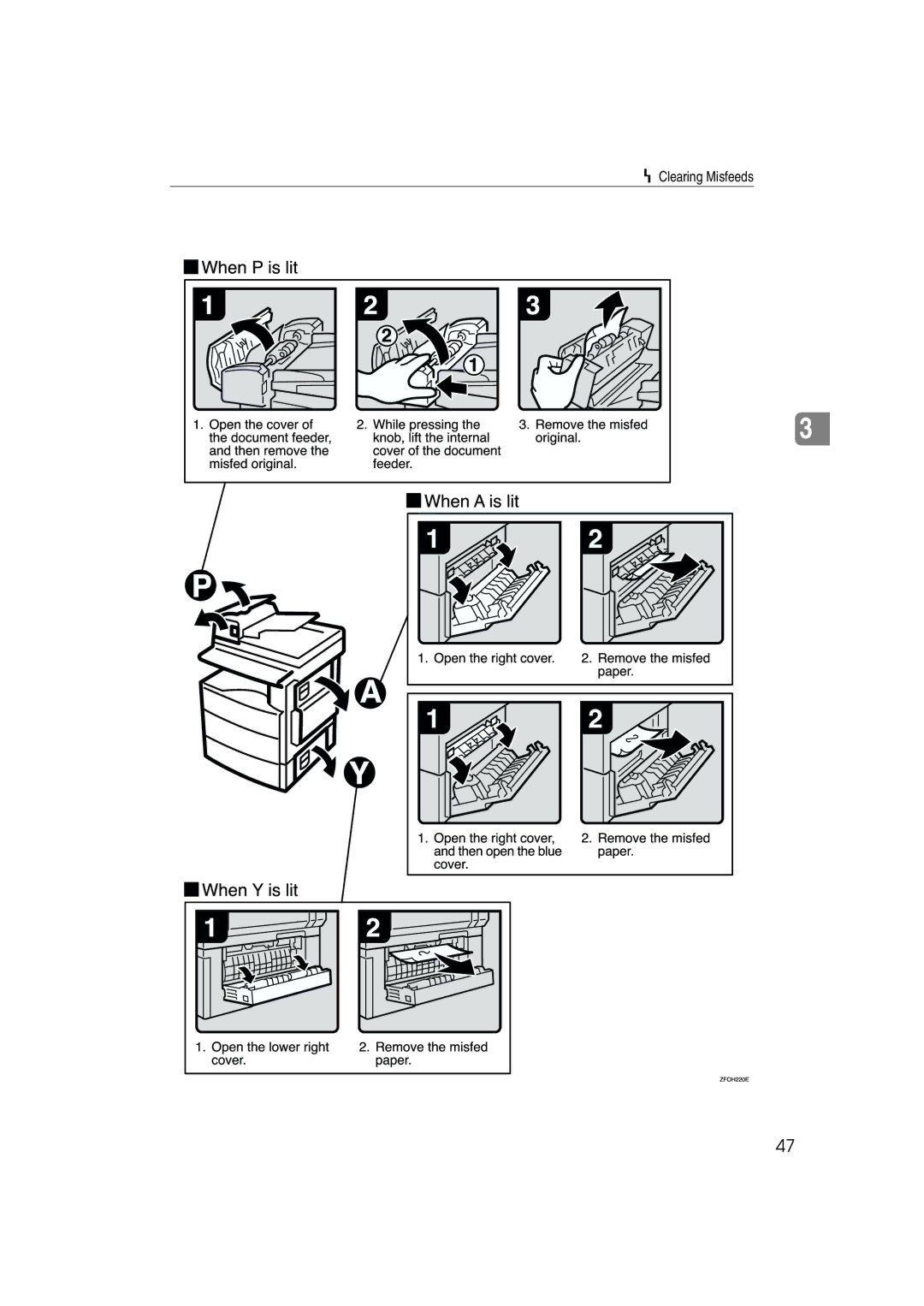 Lanier 5613 manual HClearing Misfeeds 