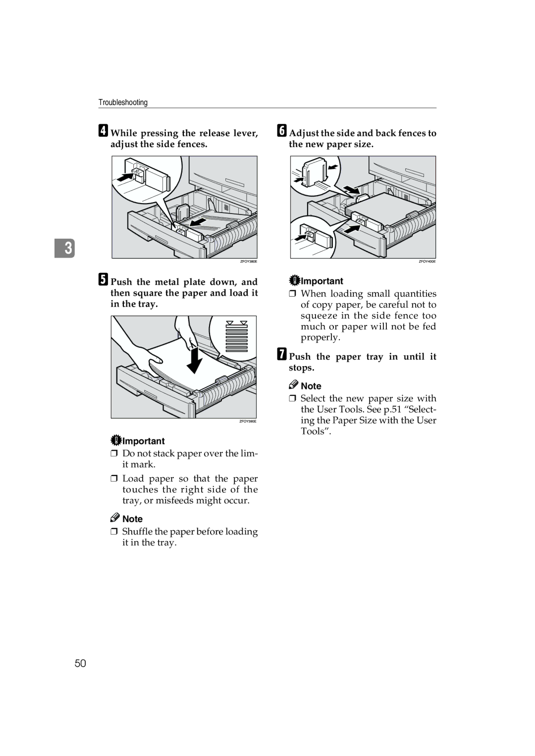 Lanier 5613 manual Push the paper tray in until it stops 