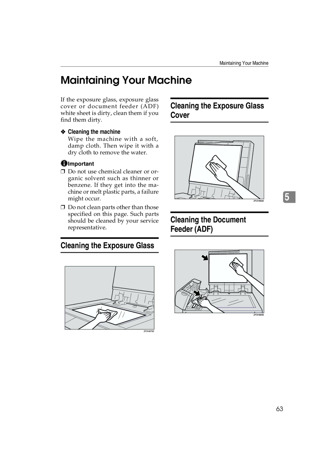 Lanier 5613 manual Maintaining Your Machine, Cleaning the machine 