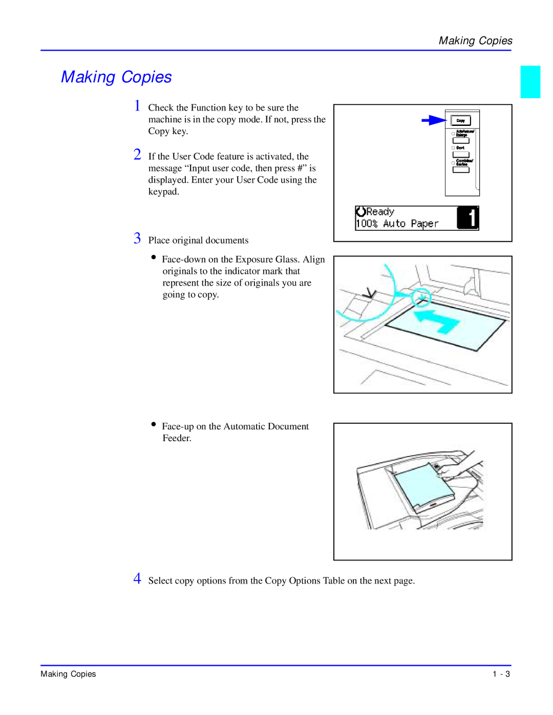 Lanier 5618 manual Making Copies 