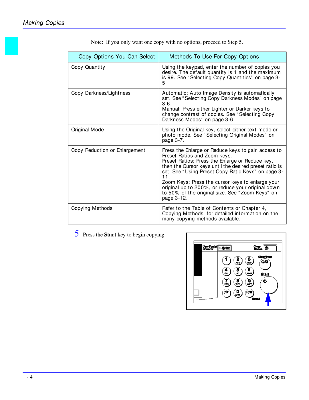 Lanier 5618 manual Copy Options You Can Select Methods To Use For Copy Options 