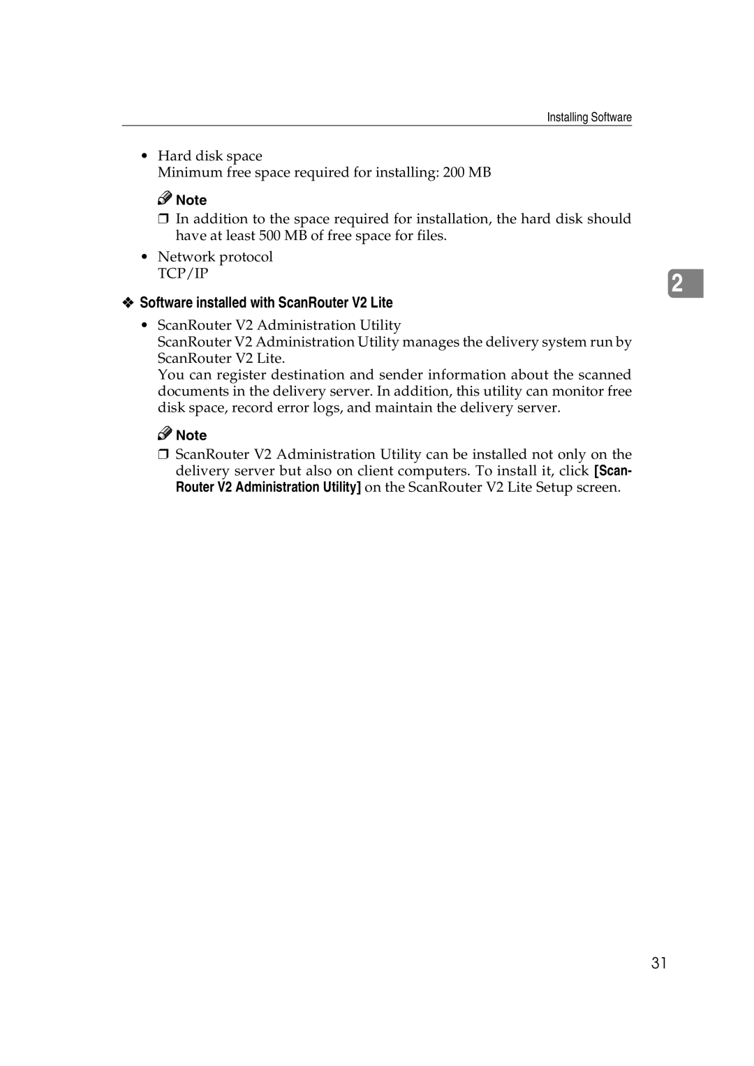 Lanier 5627, 5622 manual Software installed with ScanRouter V2 Lite 