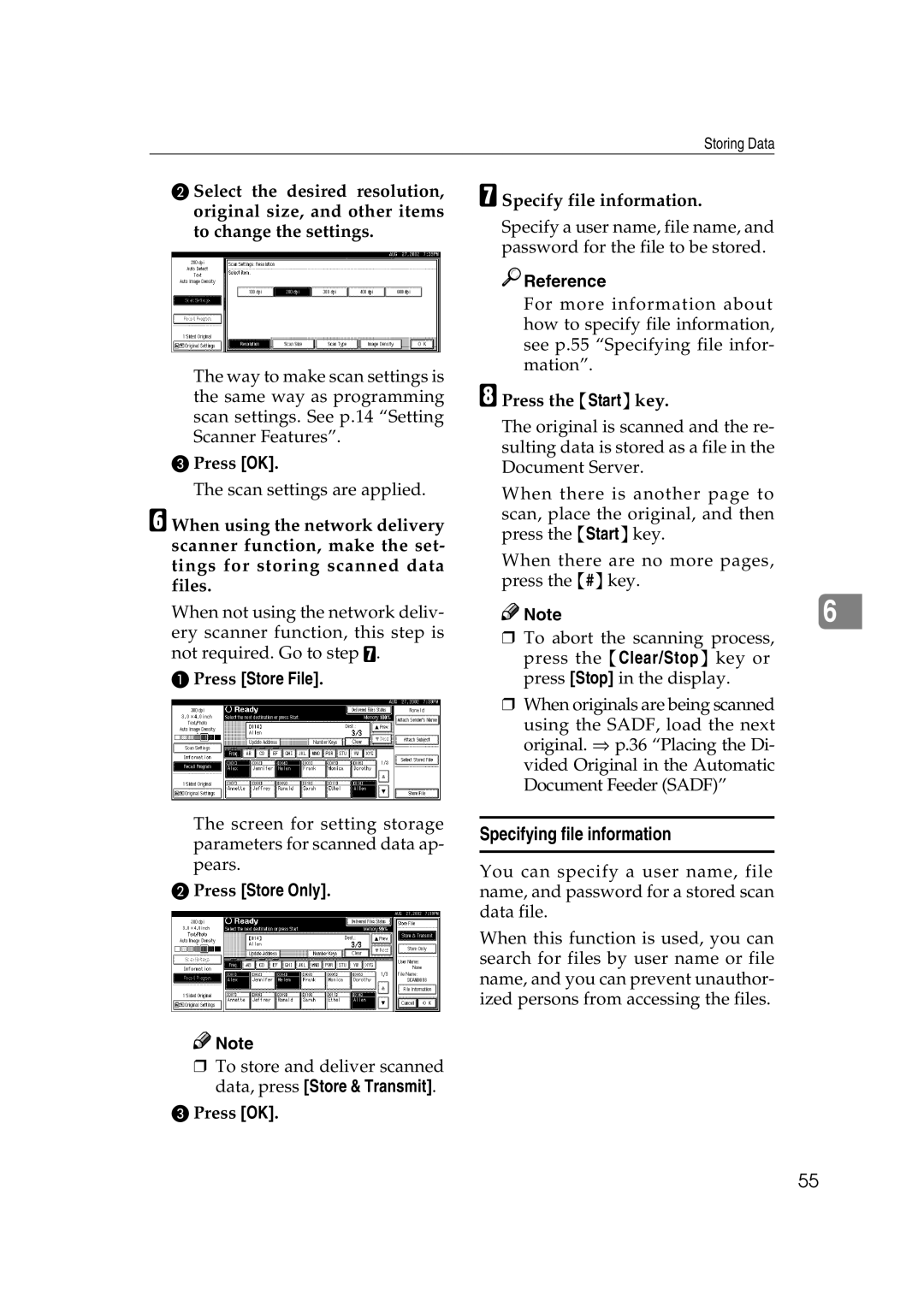 Lanier 5627, 5622 manual Specifying file information, Press Store Only, Press OK Specify file information 