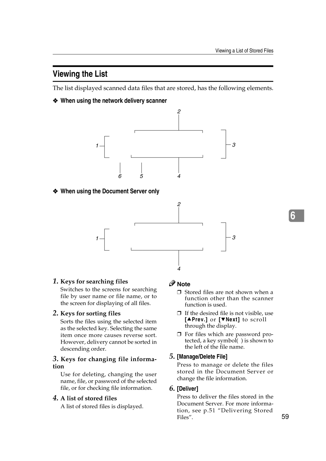 Lanier 5627, 5622 manual Viewing the List, Manage/Delete File, Deliver 