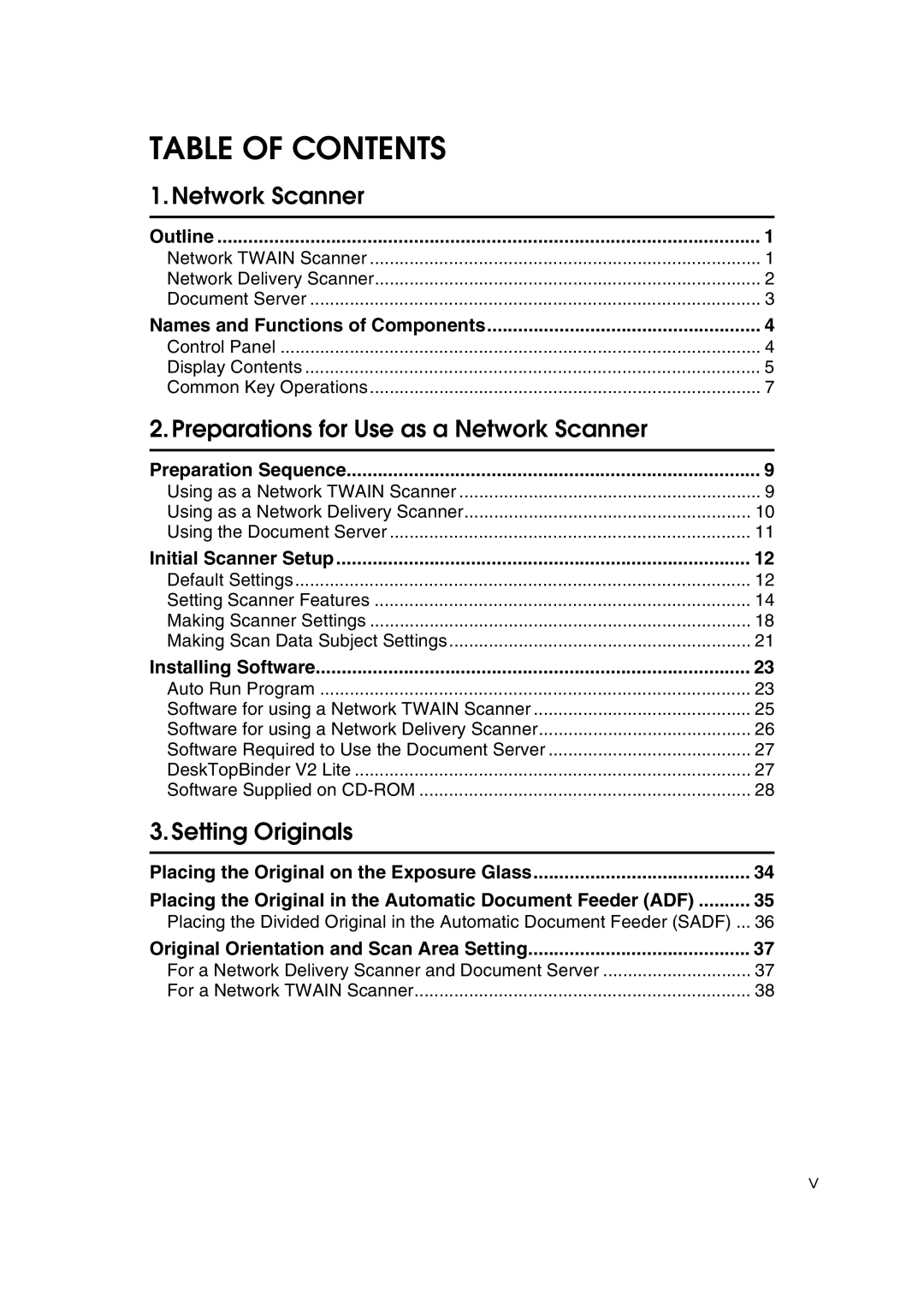 Lanier 5627, 5622 manual Table of Contents 