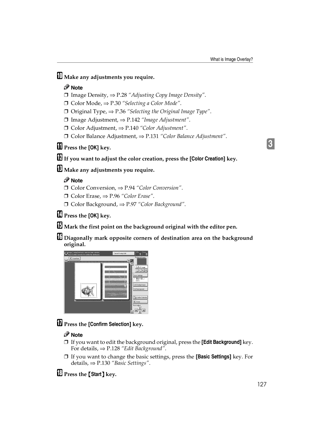 Lanier 5813 manual 127, Make any adjustments you require 