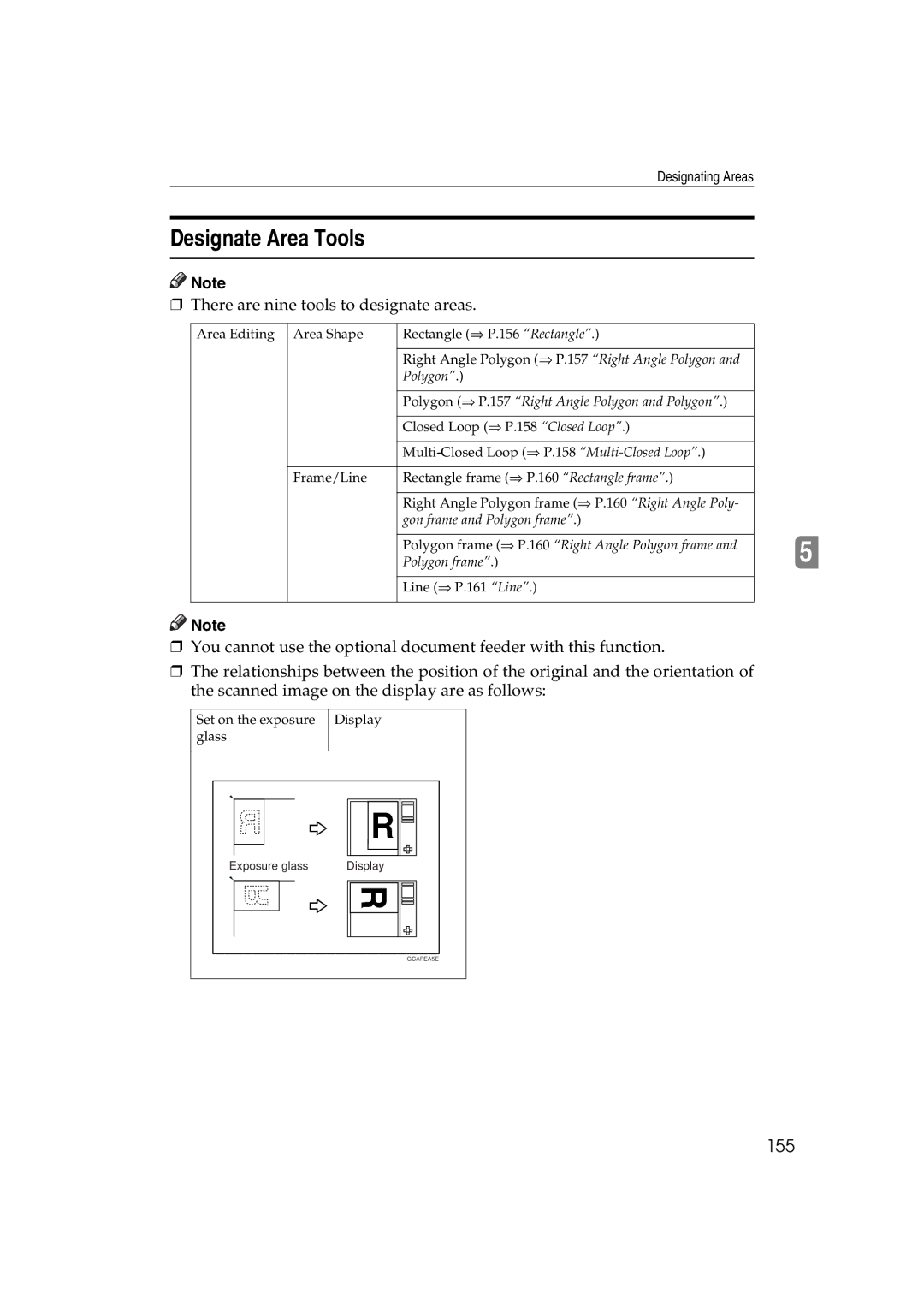 Lanier 5813 manual Designate Area Tools, 155 