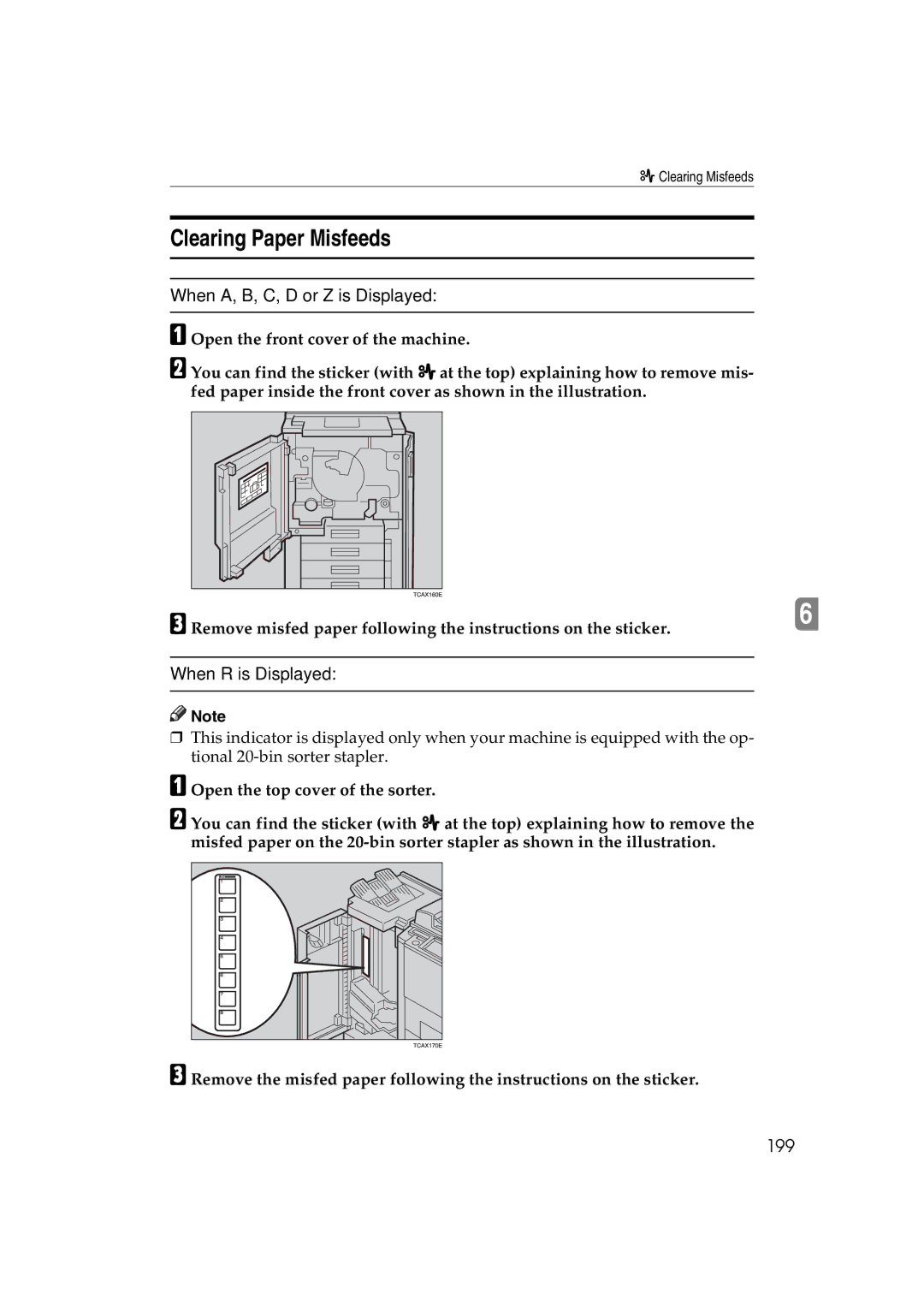 Lanier 5813 manual Clearing Paper Misfeeds, 199 