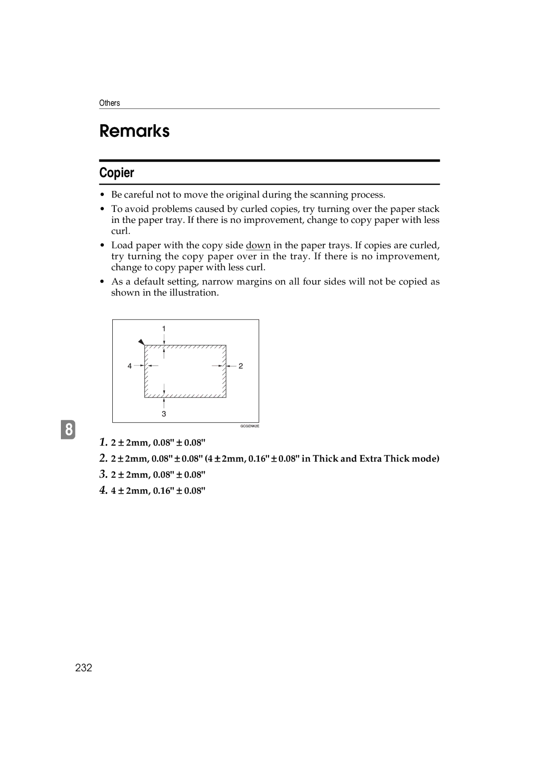 Lanier 5813 manual Remarks, Copier, 232 