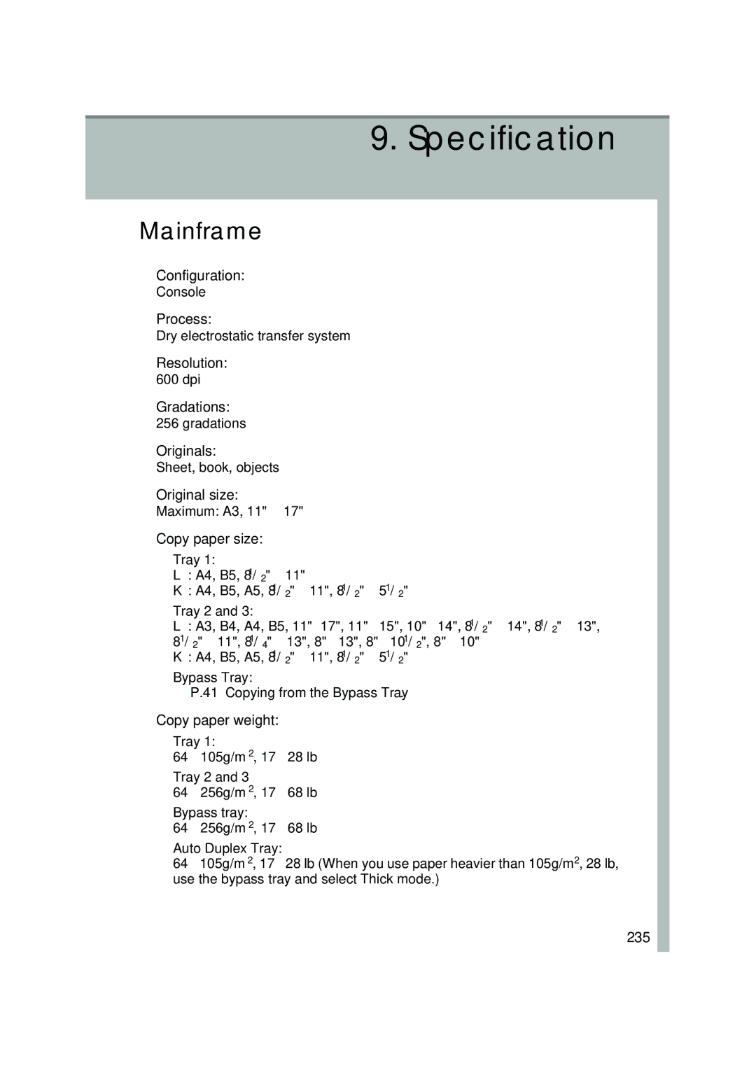 Lanier 5813 manual Mainframe 