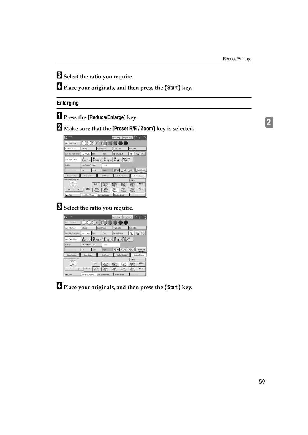 Lanier 5813 manual Enlarging 