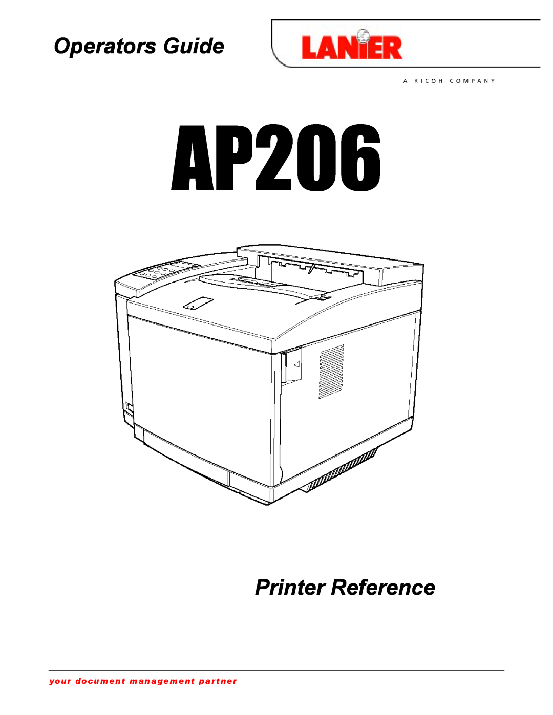 Lanier AP206 manual Operators Guide, Printer Reference, your document management partner 