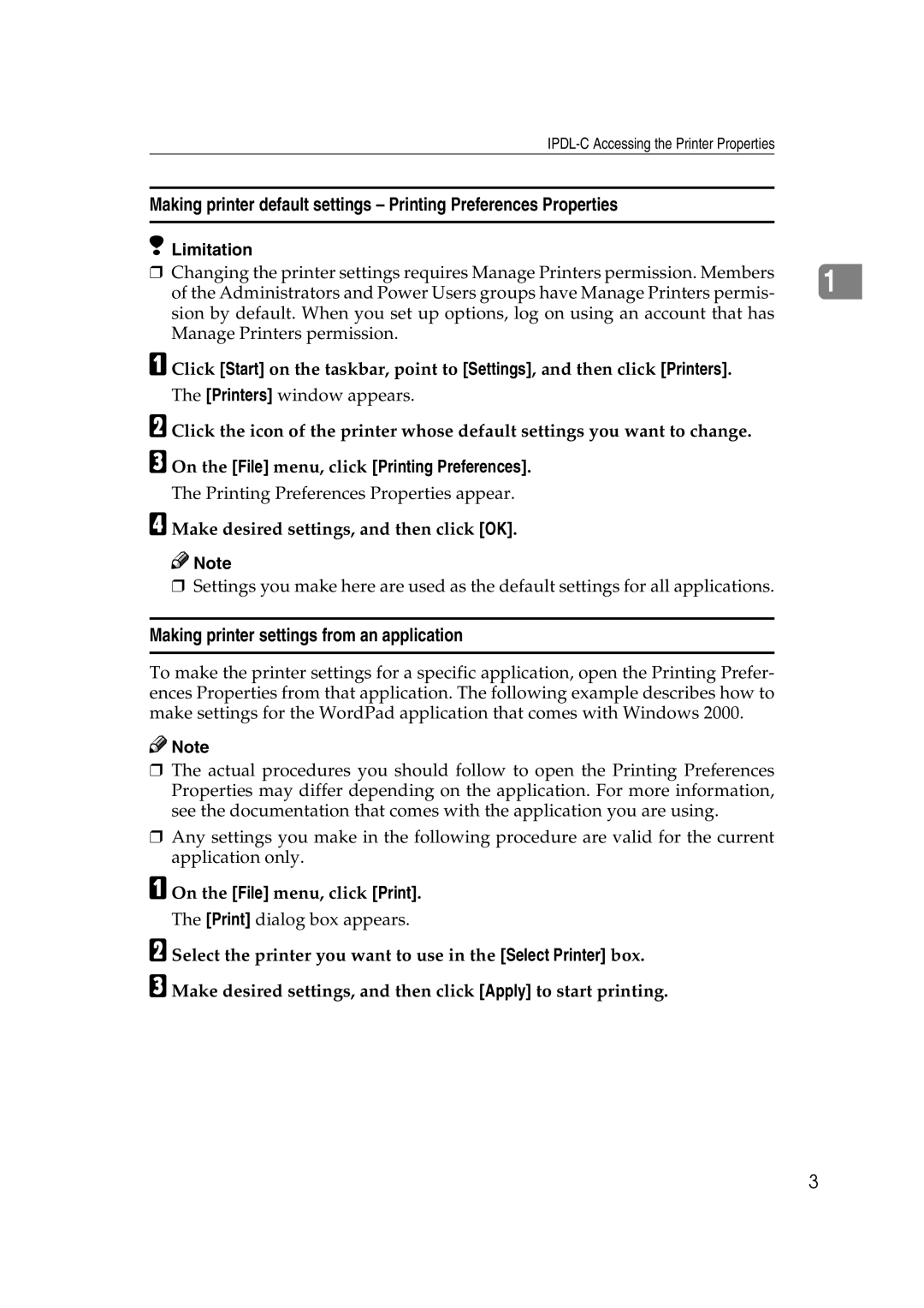 Lanier AP206 manual Printing Preferences Properties appear 