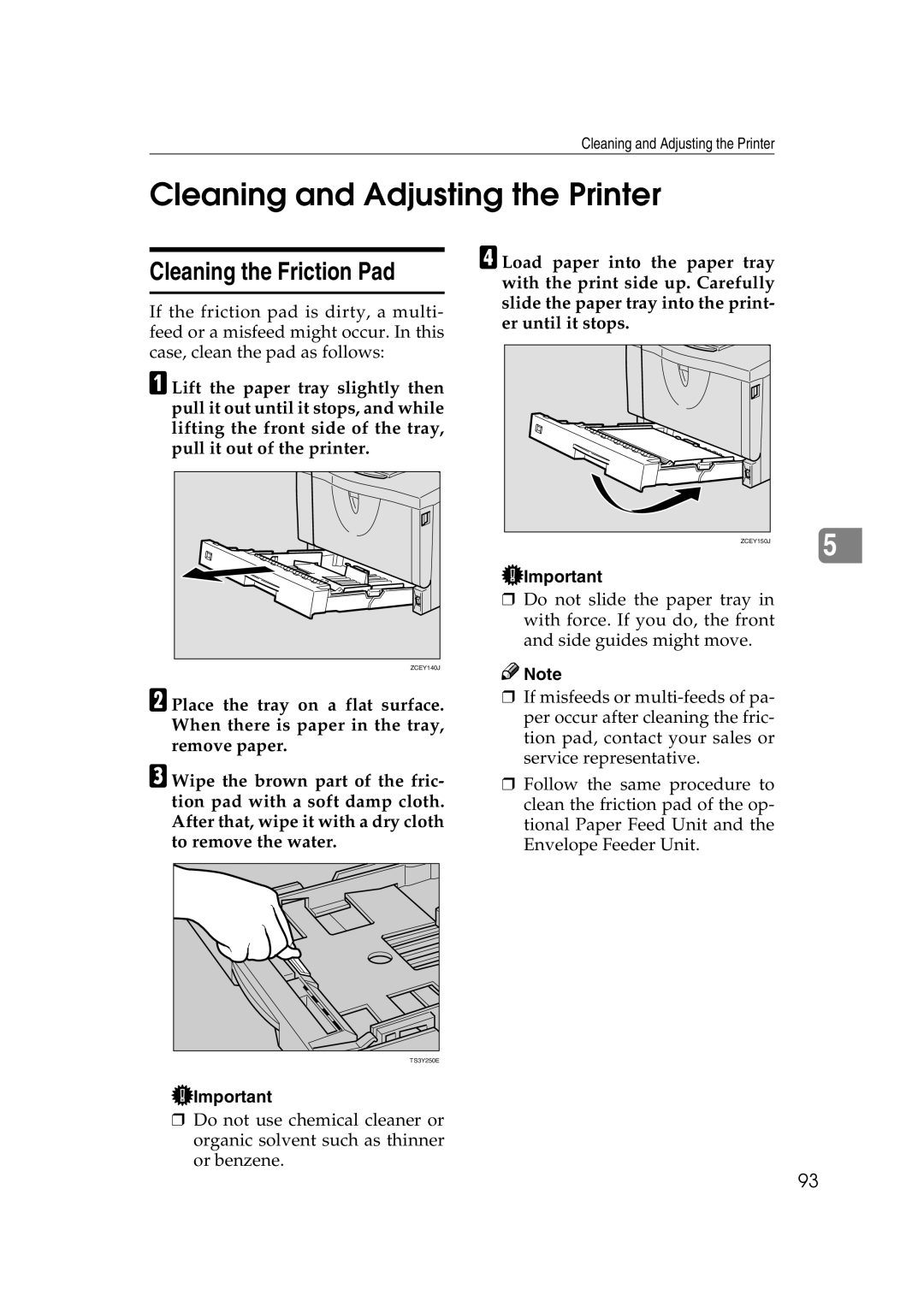 Lanier AP2610 manual Cleaning and Adjusting the Printer, Cleaning the Friction Pad 