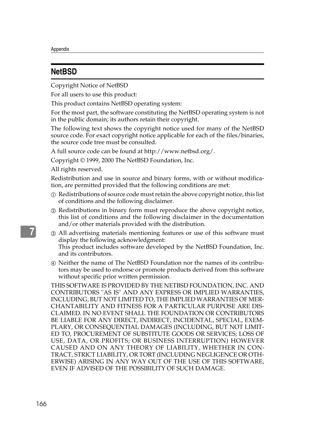 Lanier AP2610 manual NetBSD, 166 
