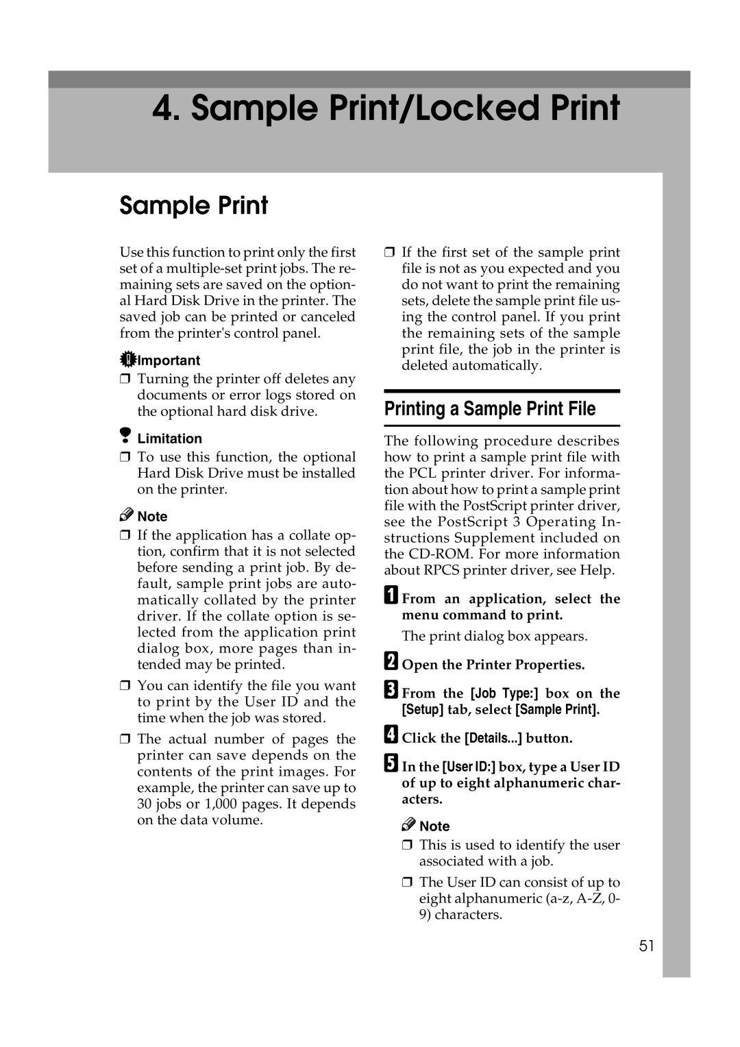 Lanier AP2610 manual Printing a Sample Print File, From an application, select the menu command to print 