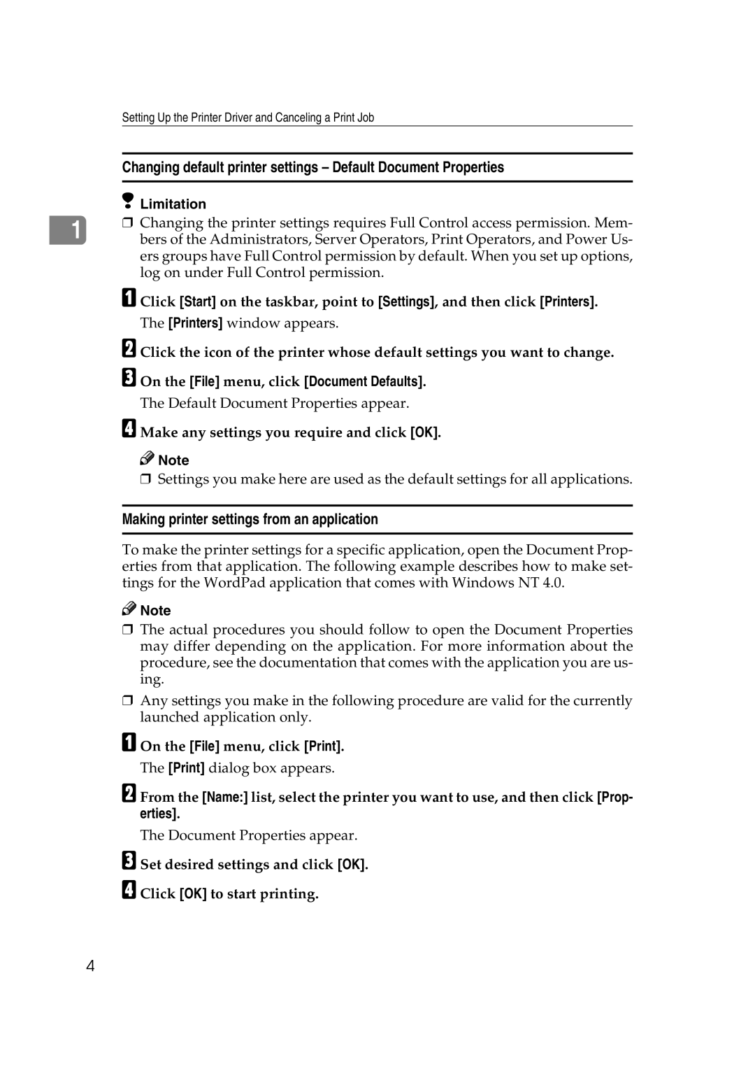 Lanier AP3200 manual Default Document Properties appear 