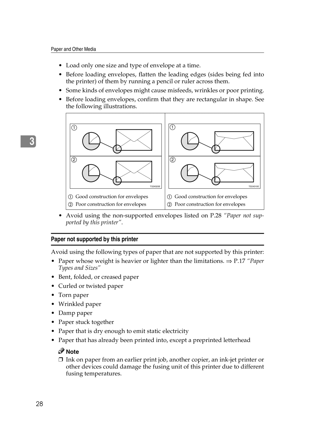 Lanier AP3200 manual Paper not supported by this printer 