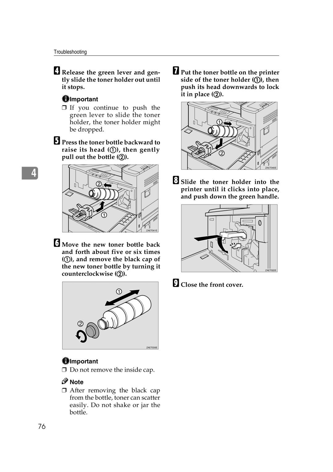 Lanier AP3200 manual Close the front cover 