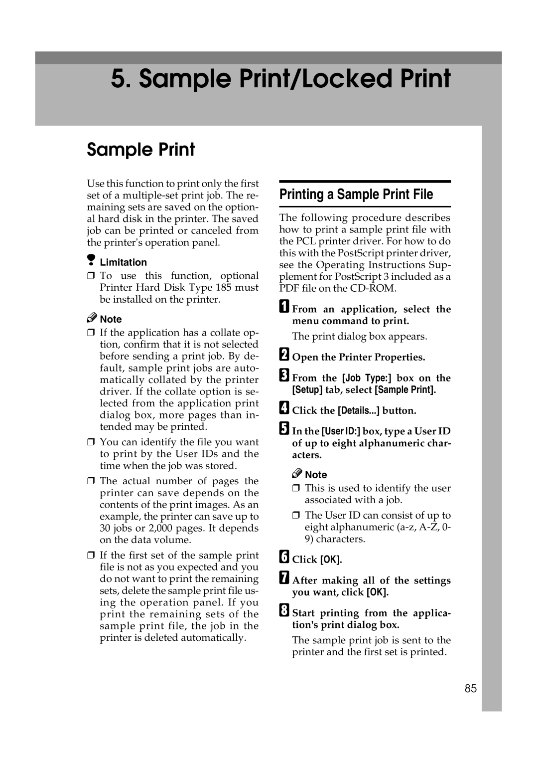 Lanier AP3200 manual Printing a Sample Print File, From an application, select the menu command to print 