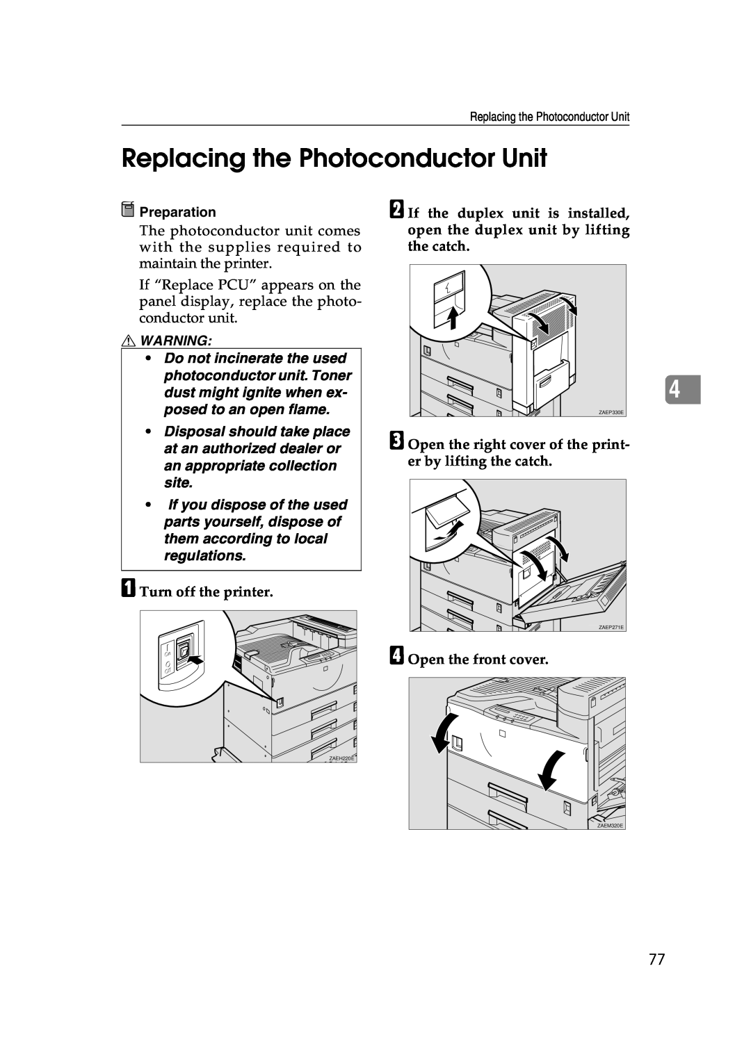 Lanier AP3200 manual Replacing the Photoconductor Unit 