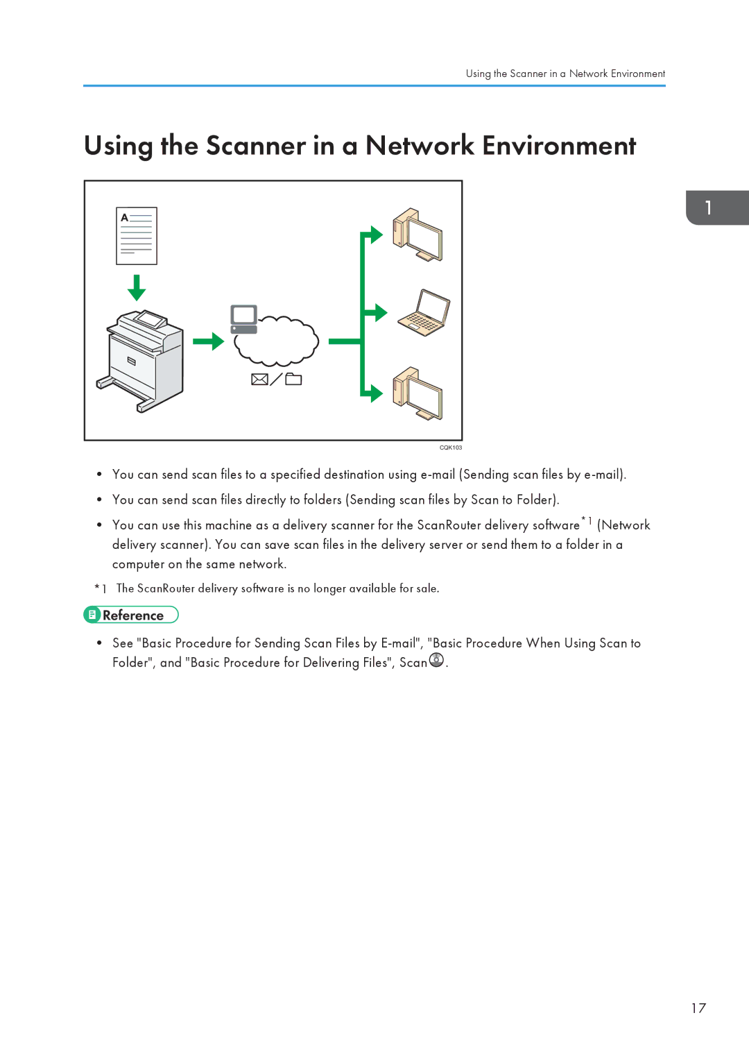 Lanier MP CW2200/MP, CW2200SP appendix Using the Scanner in a Network Environment 