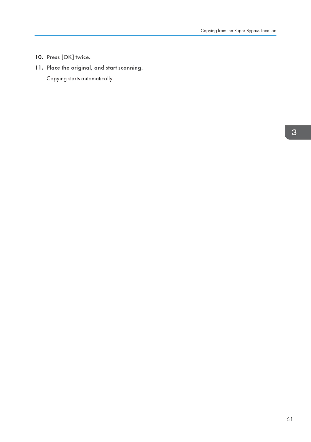 Lanier MP CW2200/MP, CW2200SP appendix Copying from the Paper Bypass Location 