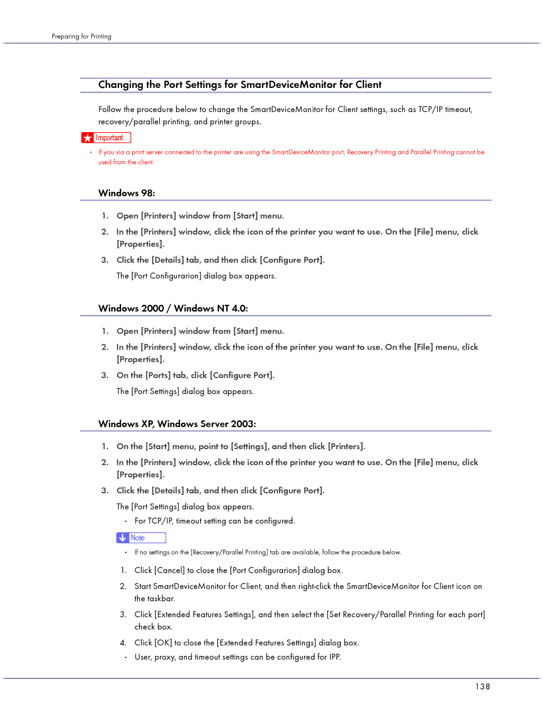 Lanier GX3000 manual Windows 2000 / Windows NT, Windows XP, Windows Server 