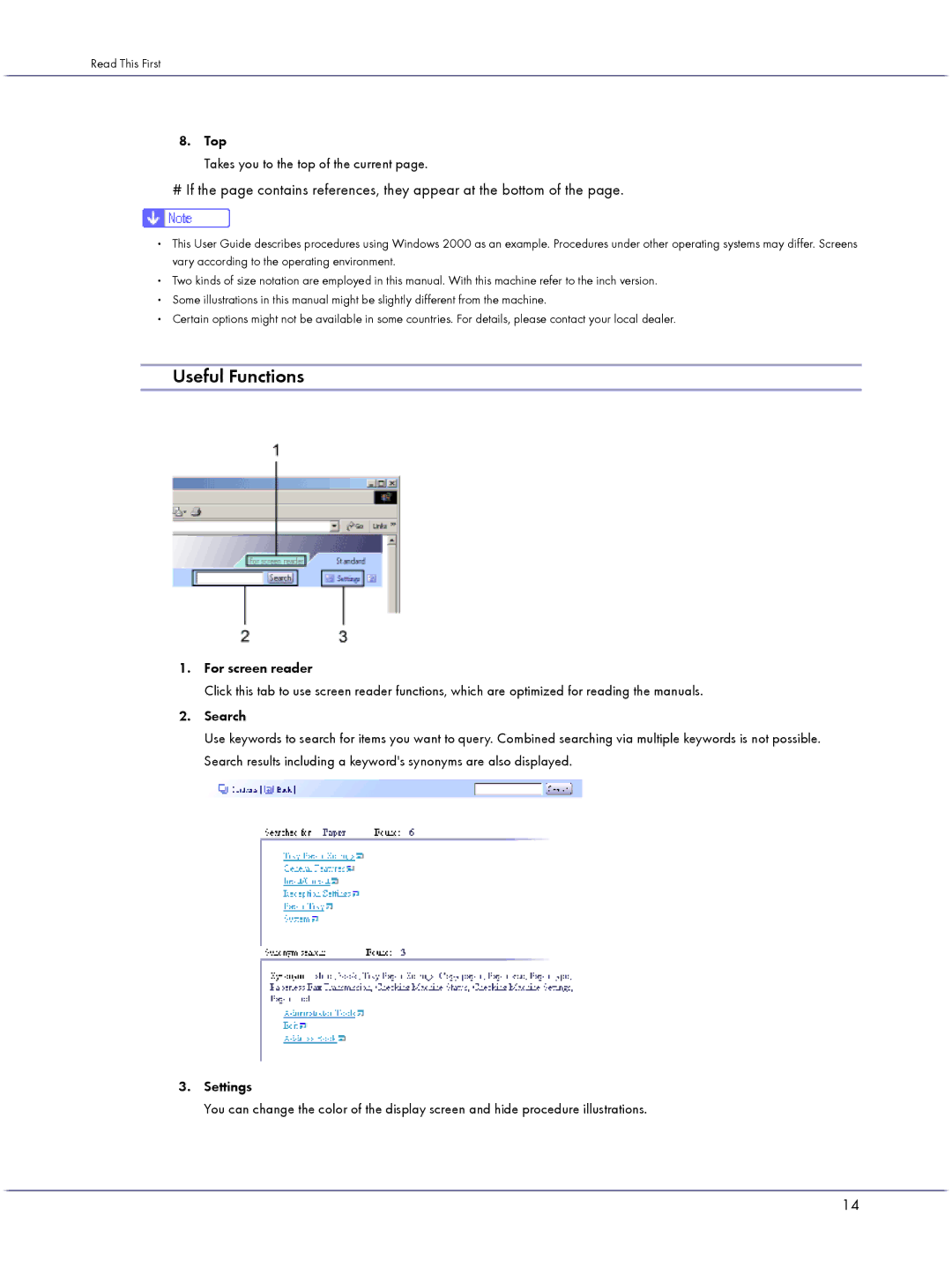 Lanier GX3000 manual Useful Functions, # If the page contains references, they appear at the bottom 