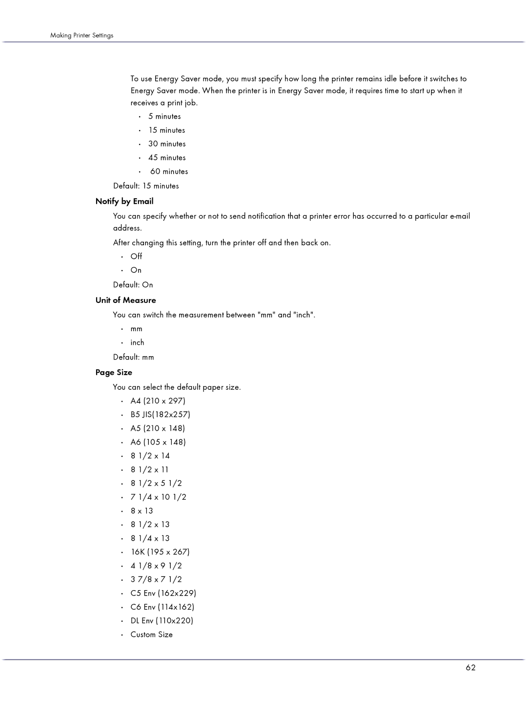 Lanier GX3000 manual Making Printer Settings 