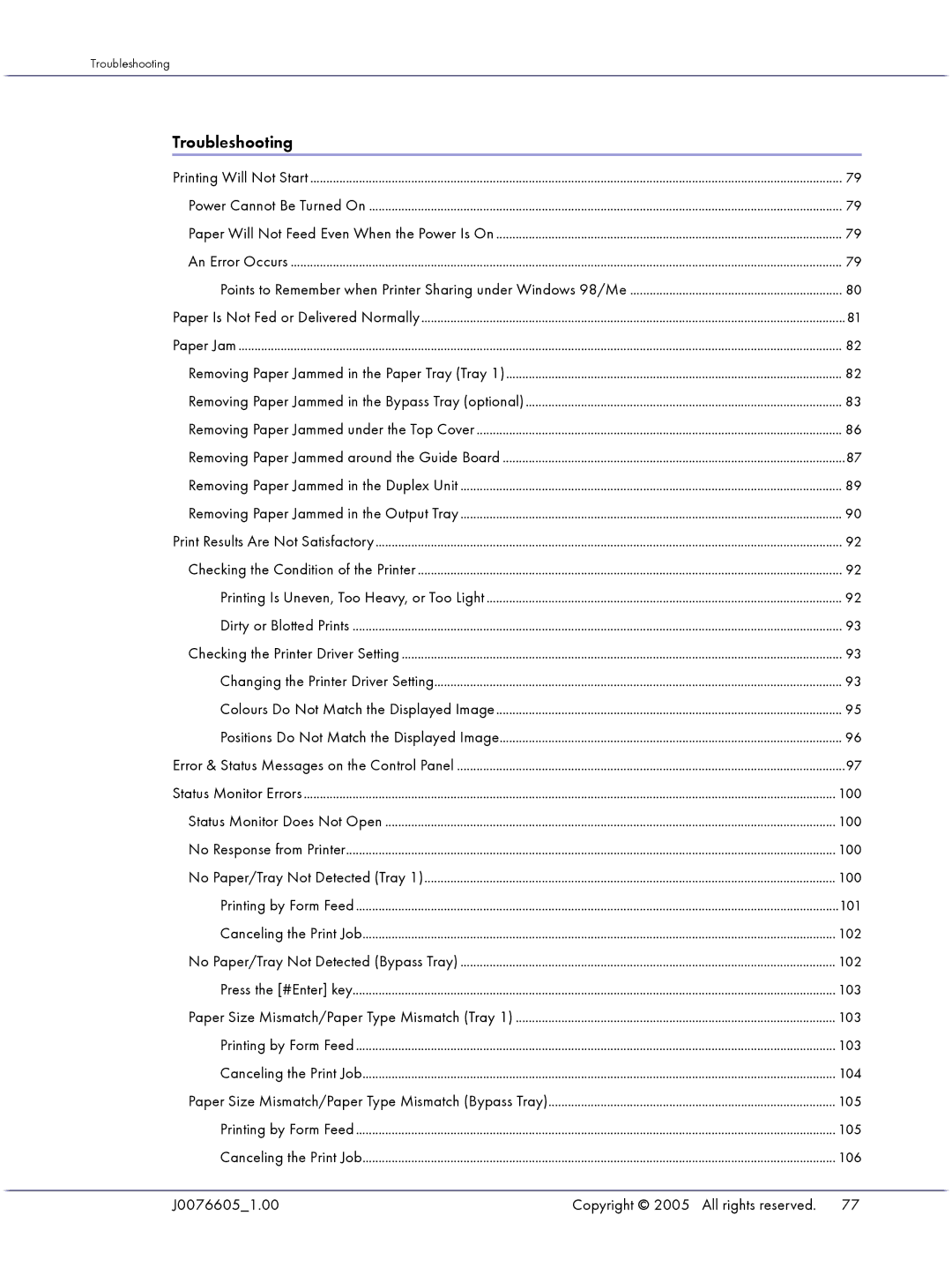 Lanier GX3000 manual Troubleshooting 