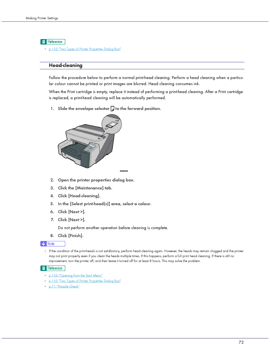 Lanier GX3050 manual Head-cleaning, Do not perform another operation before cleaning is complete 