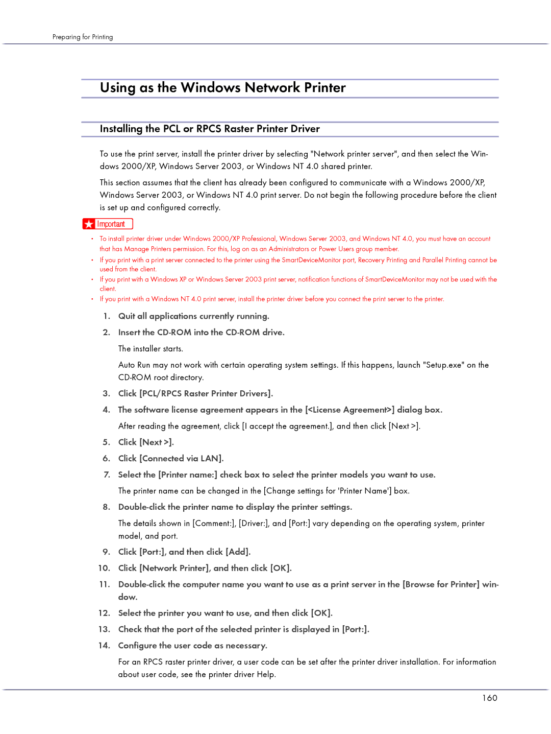 Lanier GX5050 manual Using as the Windows Network Printer, Click Next Click Connected via LAN 