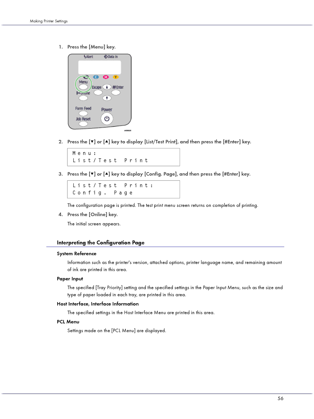 Lanier GX5050 manual Interpreting the Configuration 