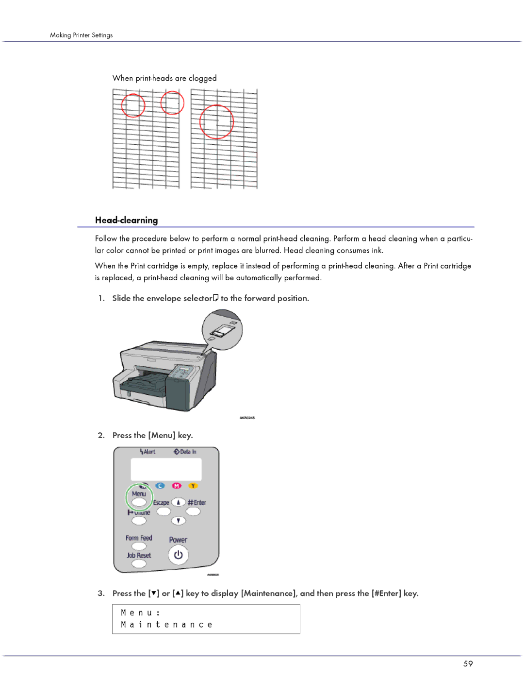 Lanier GX5050 manual Head-clearning, When print-heads are clogged 