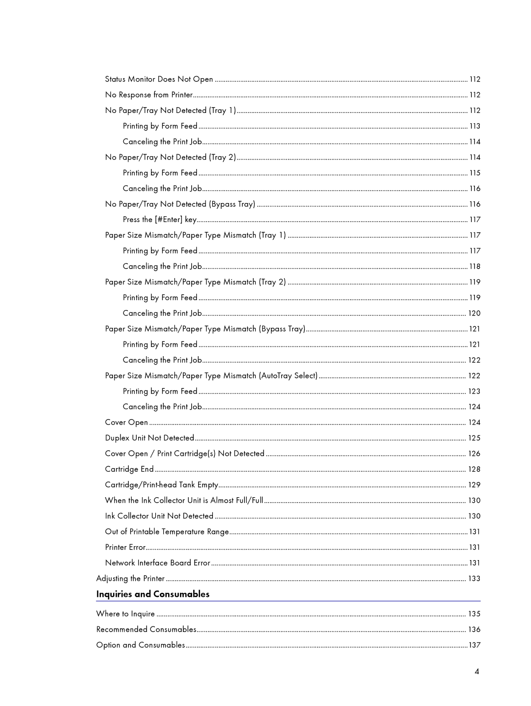 Lanier GX5050 manual Inquiries and Consumables 