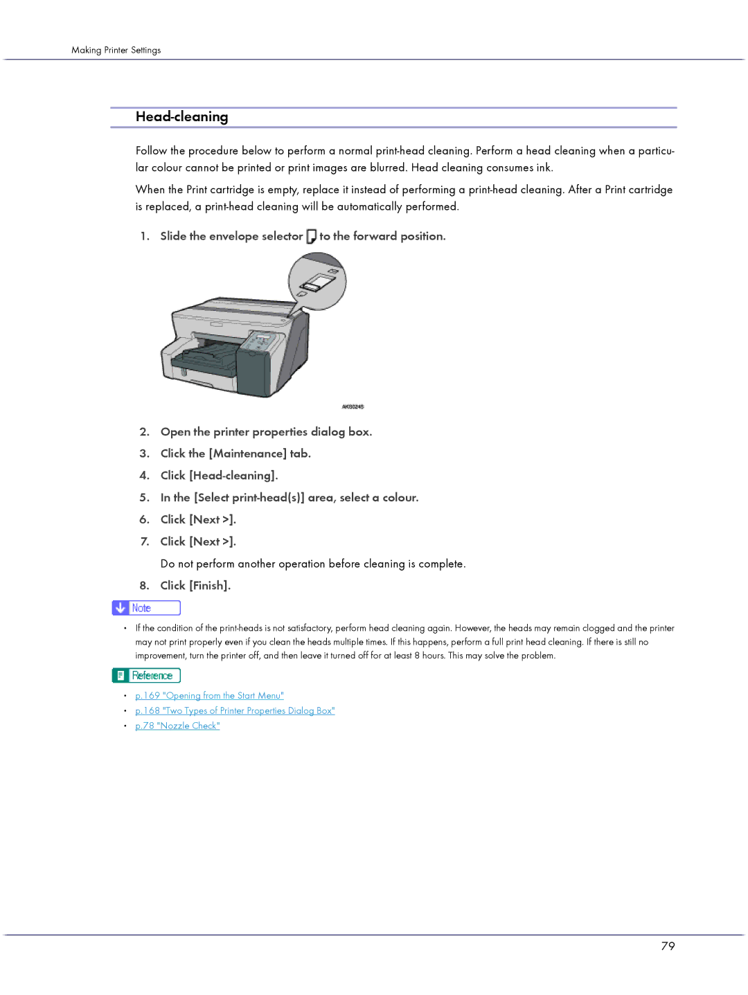 Lanier GX5050 manual Head-cleaning, Do not perform another operation before cleaning is complete 