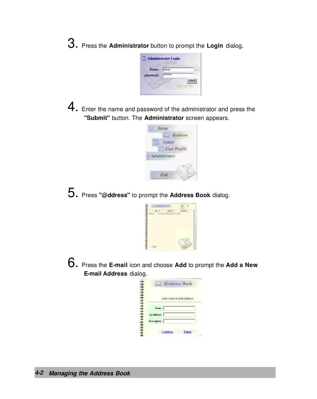 Lanier IS100e manual Managing the Address Book 