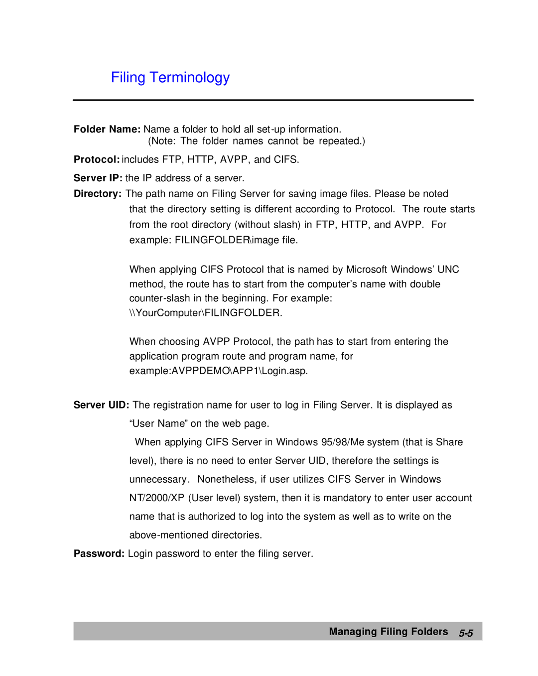 Lanier IS100e manual Filing Terminology 