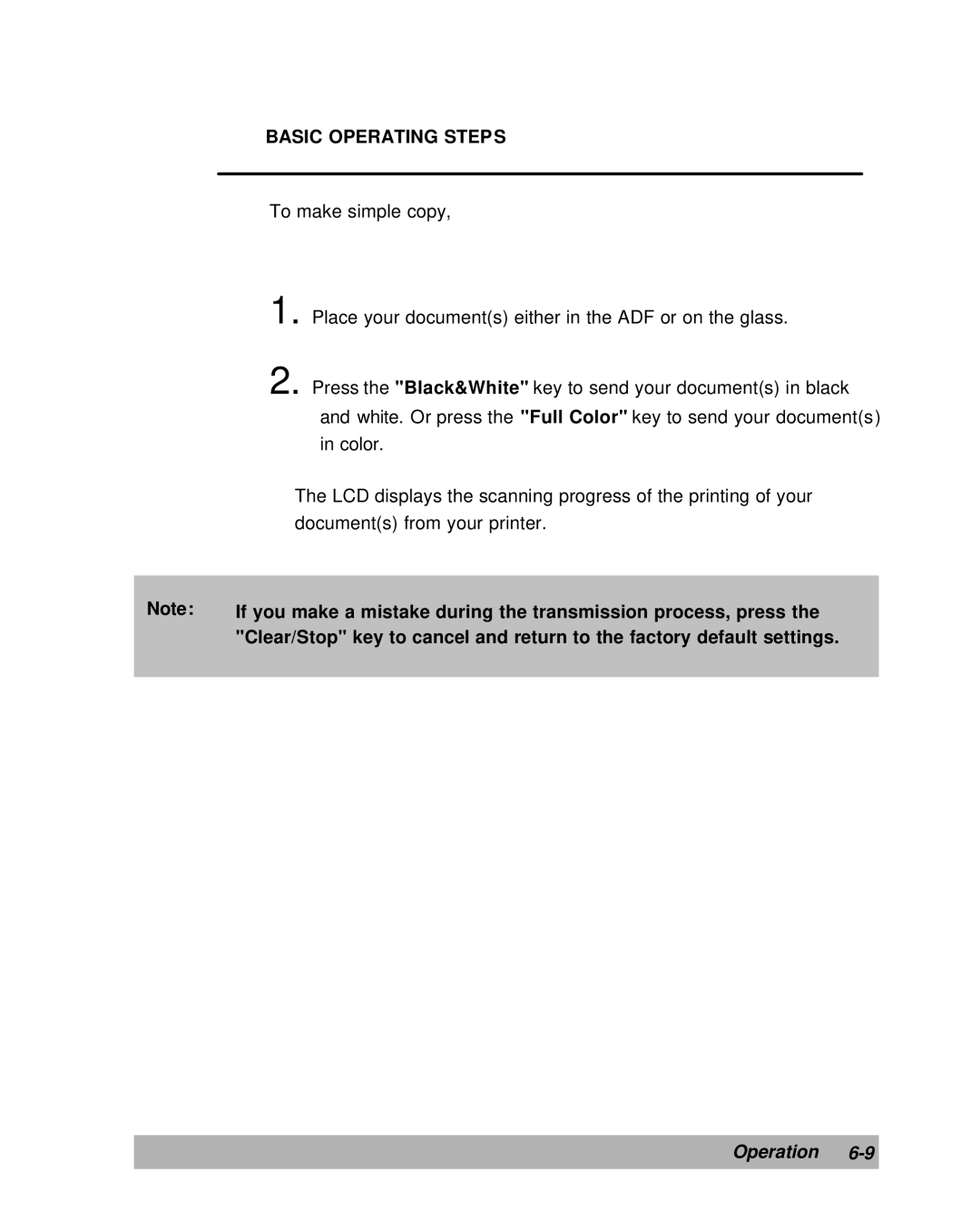 Lanier IS100e manual Basic Operating Steps, If you make a mistake during the transmission process, press 