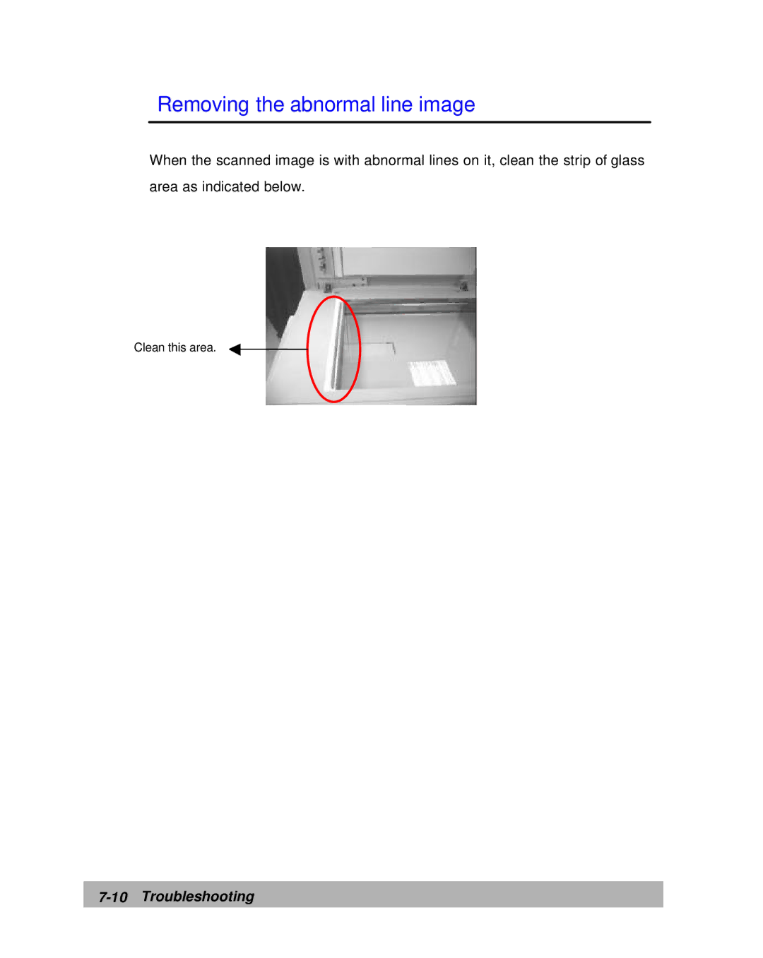 Lanier IS100e manual Removing the abnormal line image 