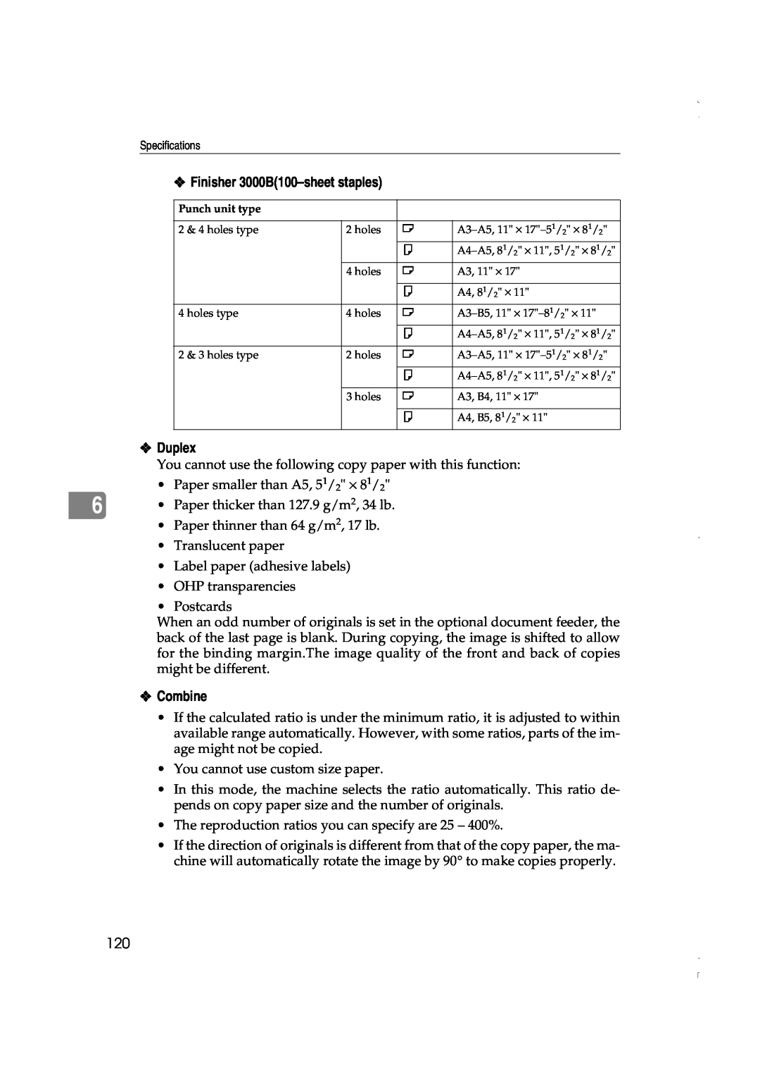 Lanier LD075, LD060 manual Duplex, Combine, Finisher 3000B100-sheet staples 