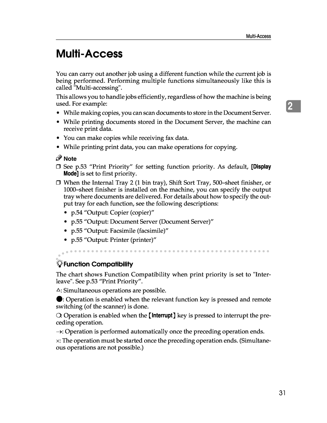 Lanier LD230, LD225 manual Multi-Access, Function Compatibility 