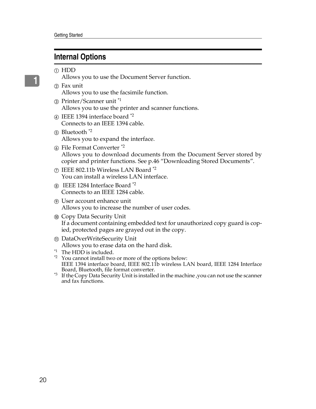 Lanier LD225, LD230 manual Internal Options, Hdd 