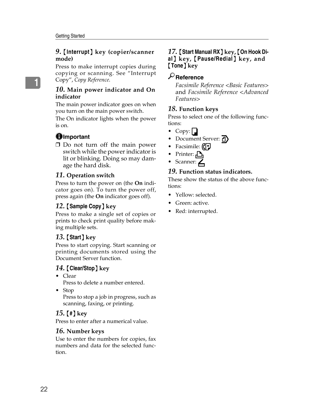 Lanier LD225, LD230 manual Sample Copykey, Startkey, Clear/Stopkey 