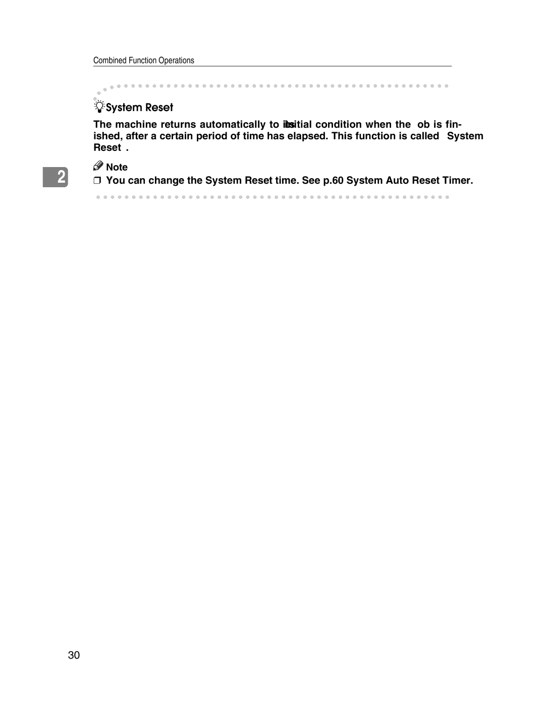 Lanier LD225, LD230 manual System Reset 