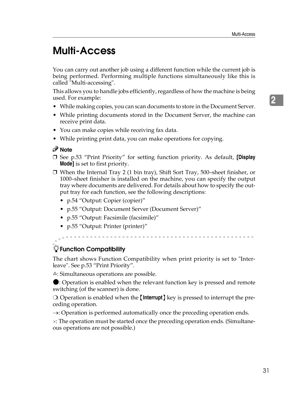 Lanier LD230, LD225 manual Multi-Access, Function Compatibility 