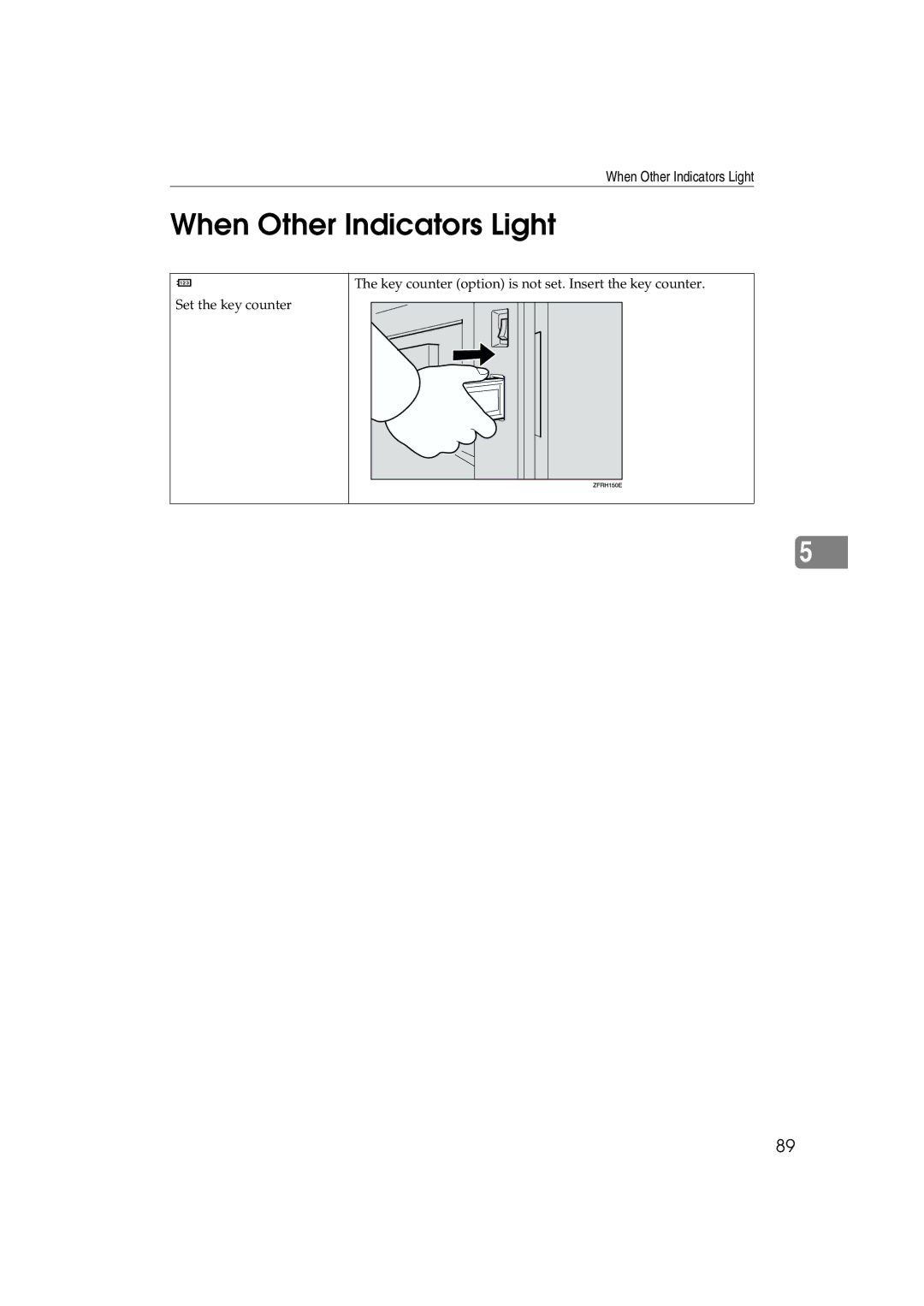 Lanier JP1030, LDD030 manual When Other Indicators Light 