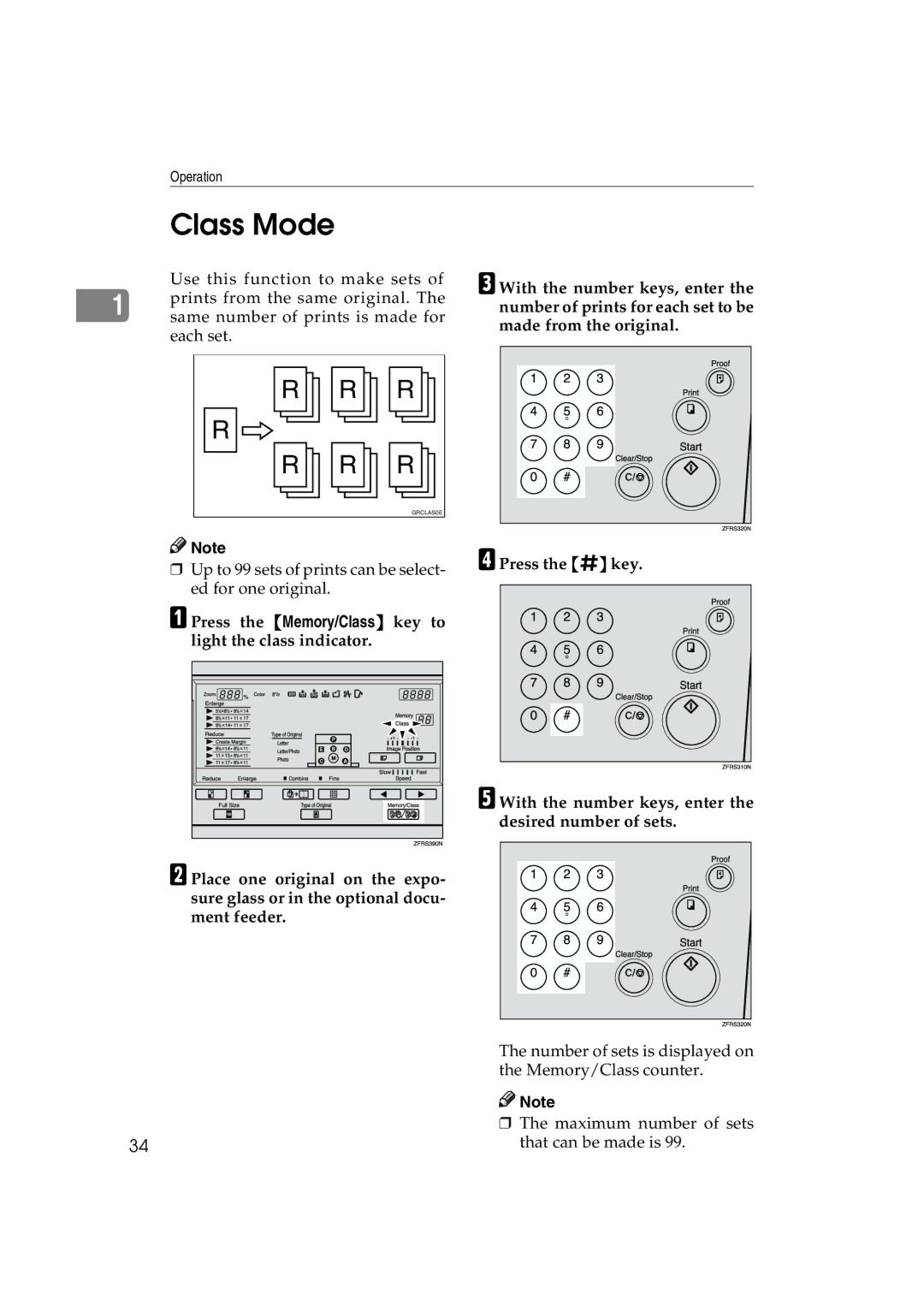 Lanier LDD030, JP1030 manual Class Mode 