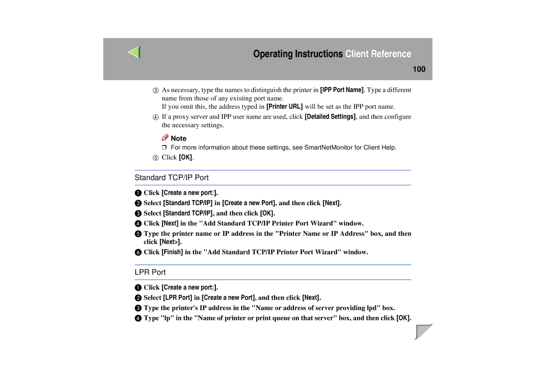 Lanier LP 036c operating instructions 100 